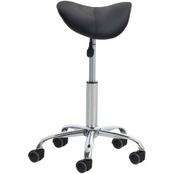 Juego de 2 taburetes de trabajo Reno, piel sintética negra