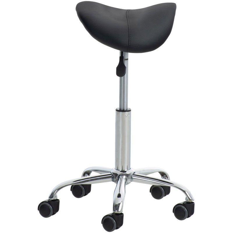 Juego de 2 taburetes de trabajo Reno, piel sintética negra