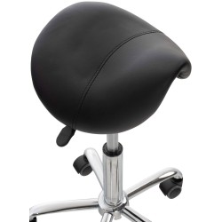 Juego de 2 taburetes de trabajo Reno, piel sintética negra