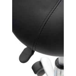 Juego de 2 taburetes de trabajo Reno, piel sintética negra