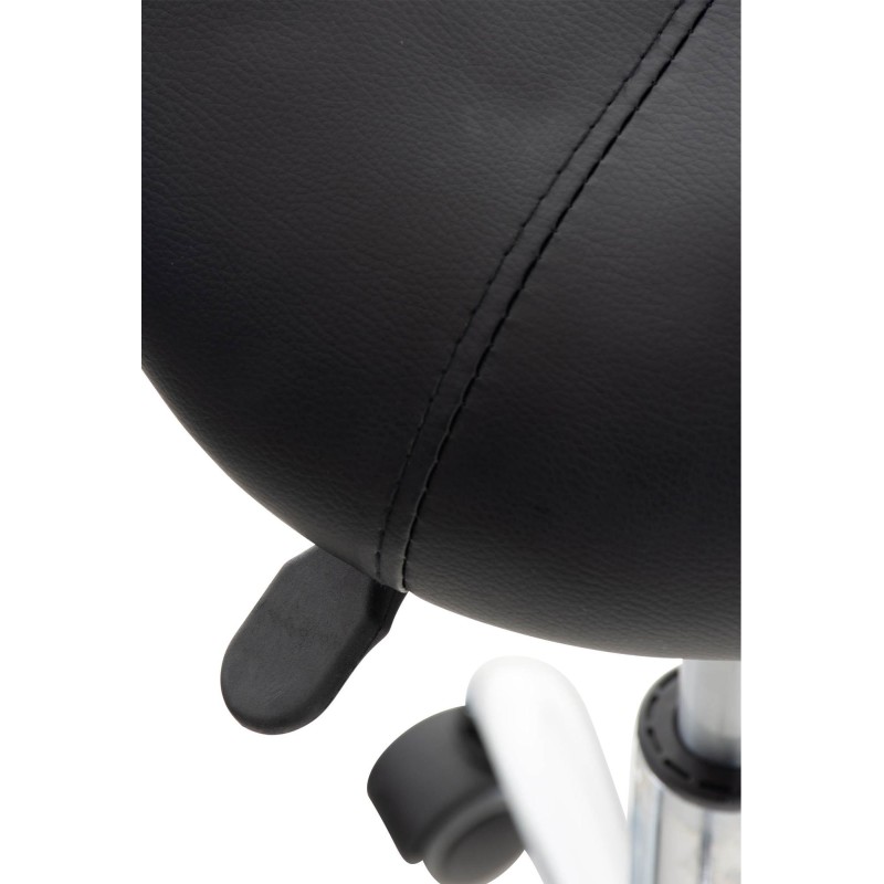 Juego de 2 taburetes de trabajo Reno, piel sintética negra