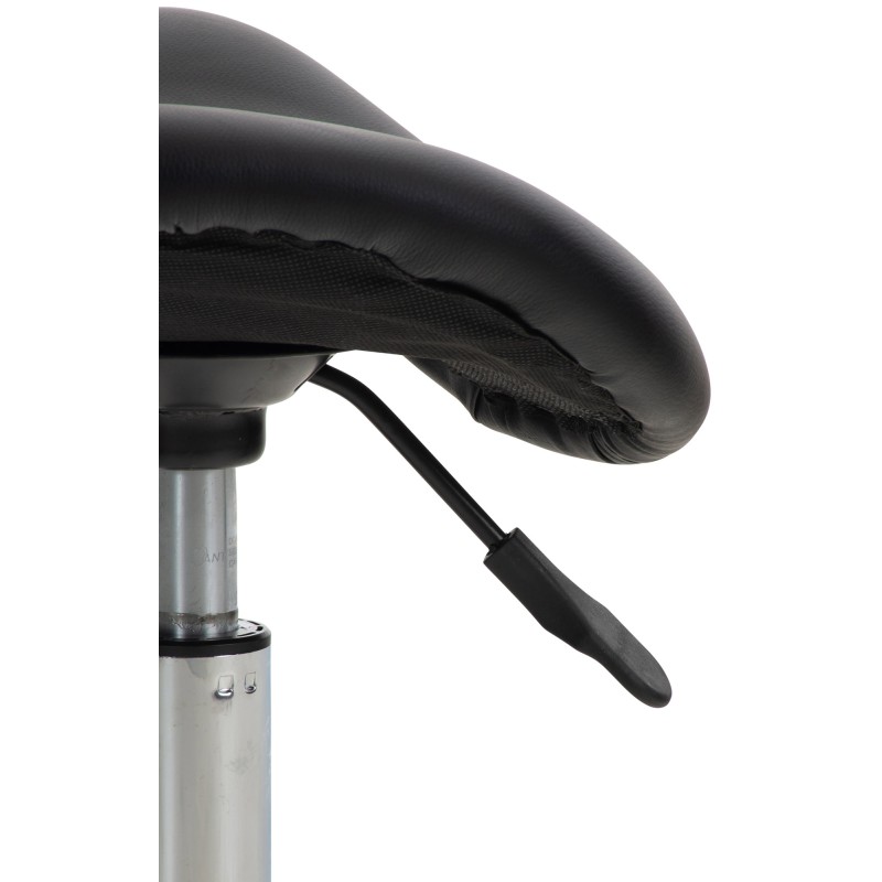 Juego de 2 taburetes de trabajo Reno, piel sintética negra