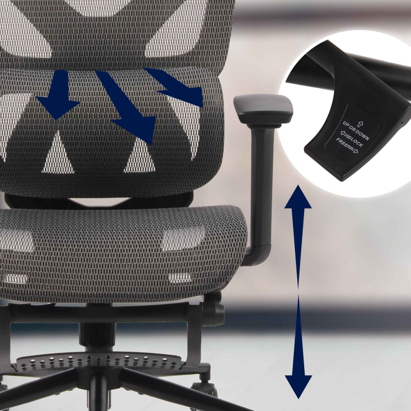 Silla de oficina Reston negra/gris