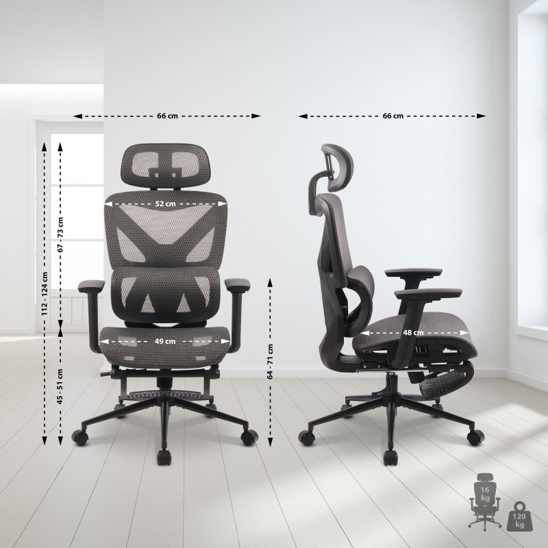 Silla de oficina Reston negra/gris