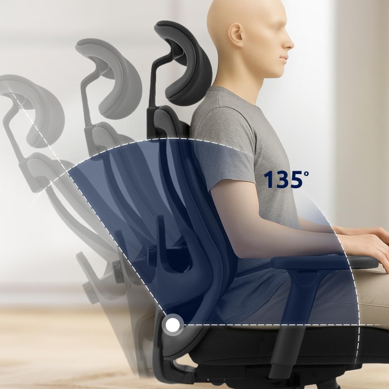 Silla de oficina negra Elisha