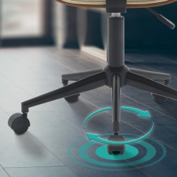 Silla de oficina Plover, piel sintética, nogal/crema