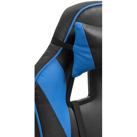 Silla de oficina Orkney, negra/azul, piel sintética