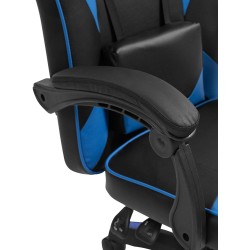 Silla de oficina Orkney, negra/azul, piel sintética