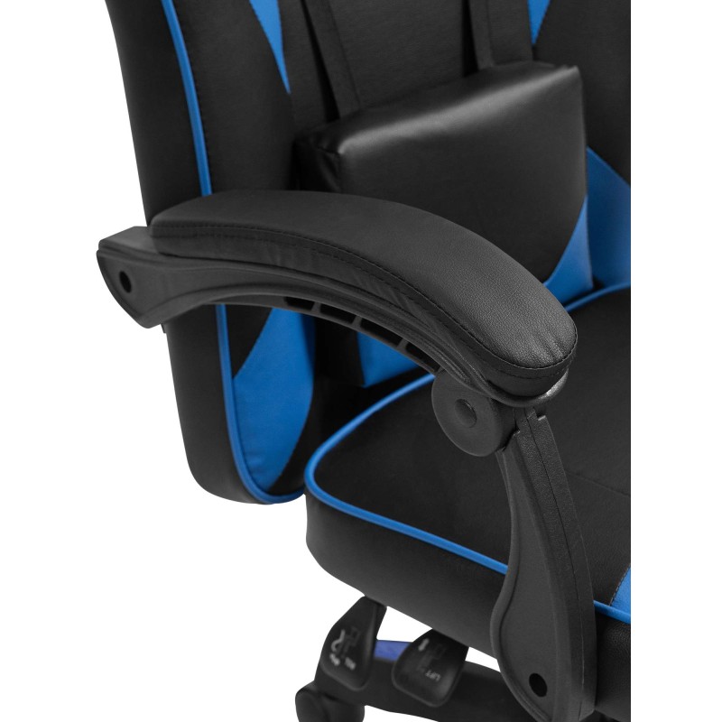 Silla de oficina Orkney, negra/azul, piel sintética