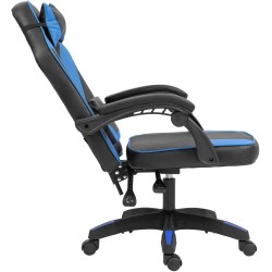 Silla de oficina Orkney, negra/azul, piel sintética