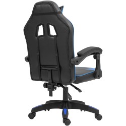 Silla de oficina Orkney, negra/azul, piel sintética