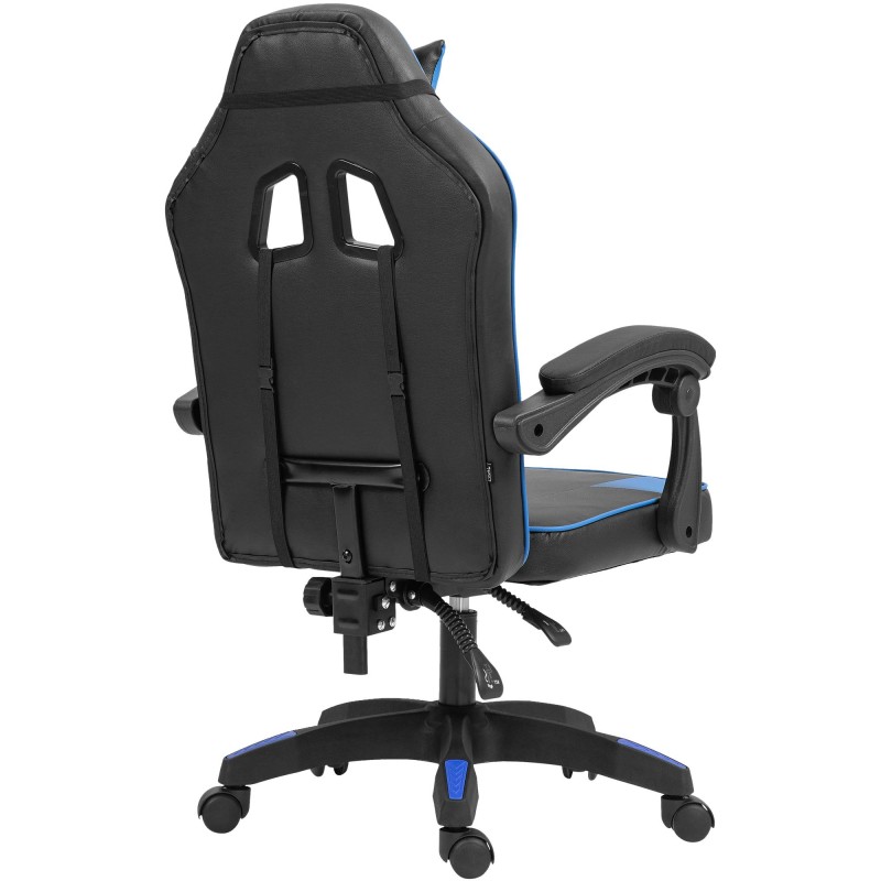 Silla de oficina Orkney, negra/azul, piel sintética