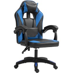 Silla de oficina Orkney, negra/azul, piel sintética