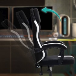 Silla de oficina Miltona en tela negra/blanca