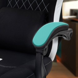 Silla de oficina Miltona en tela negra/blanca