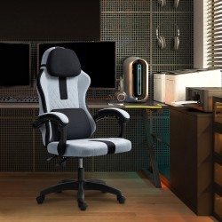 Silla de oficina Miltona en tela gris/negra