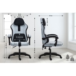 Silla de oficina Miltona en tela gris/negra