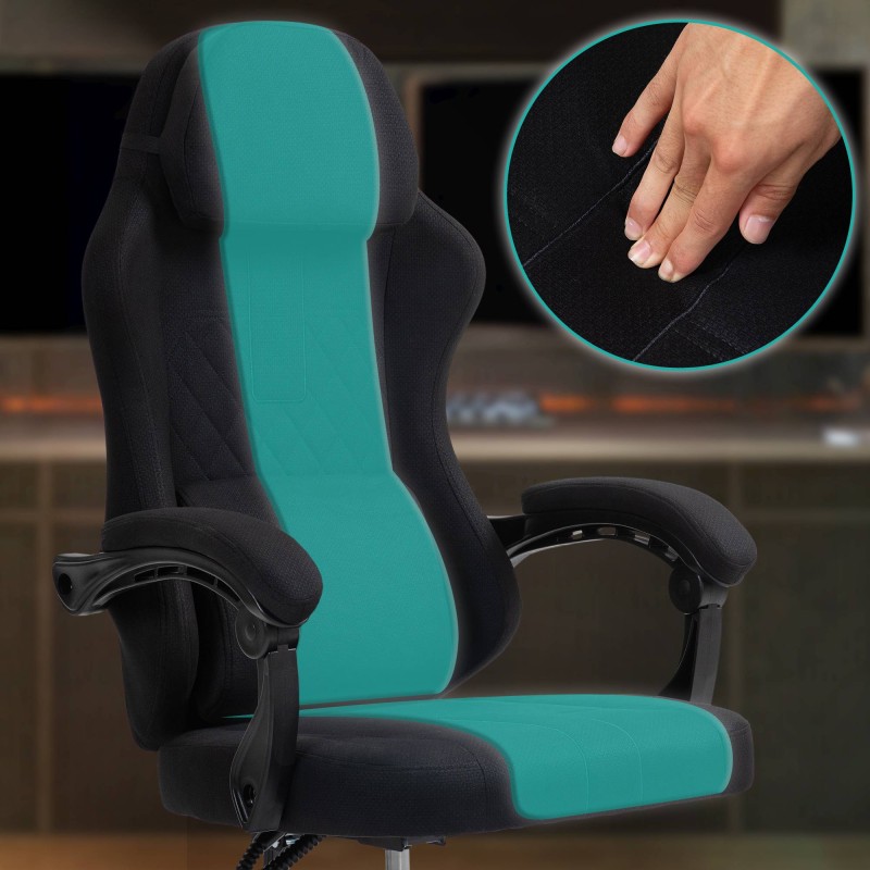 Silla de oficina Miltona en tela negra/negra