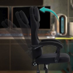 Silla de oficina Miltona en tela negra/negra