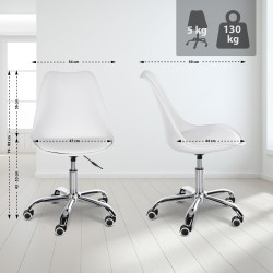 Taburete de trabajo blanco Laflin