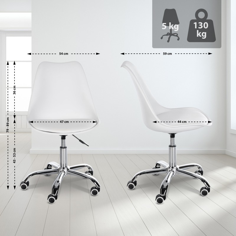 Taburete de trabajo blanco Laflin