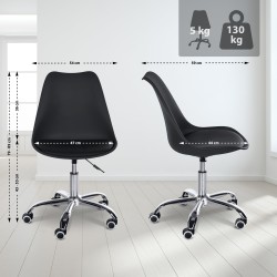 Taburete de trabajo negro Laflin