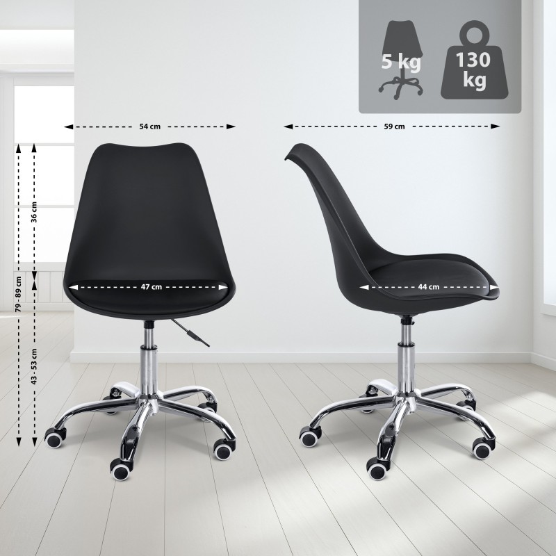 Taburete de trabajo negro Laflin