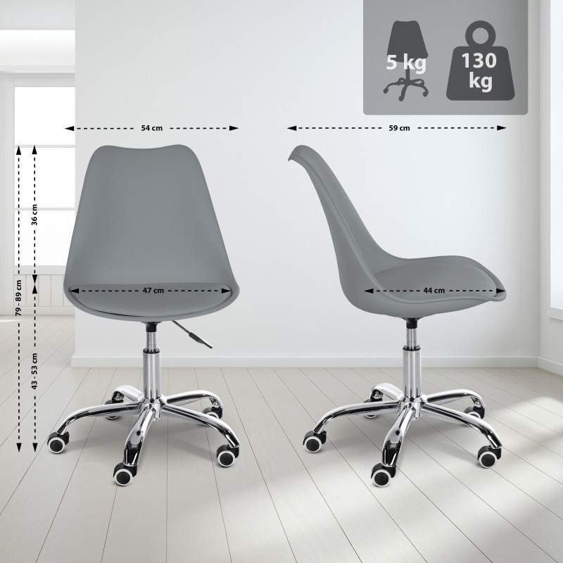 Taburete de trabajo Laflin gris