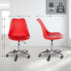 Taburete de trabajo rojo Laflin