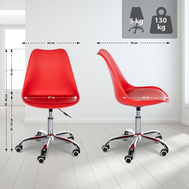 Taburete de trabajo rojo Laflin