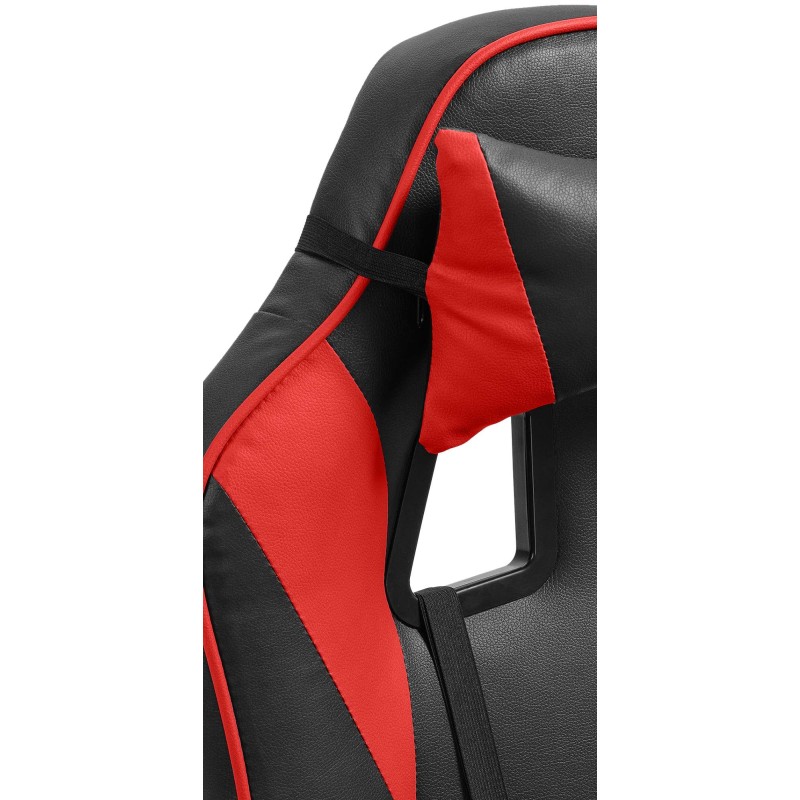 Silla de oficina Orkney, negra/roja, piel sintética