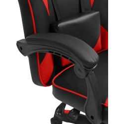 Silla de oficina Orkney, negra/roja, piel sintética