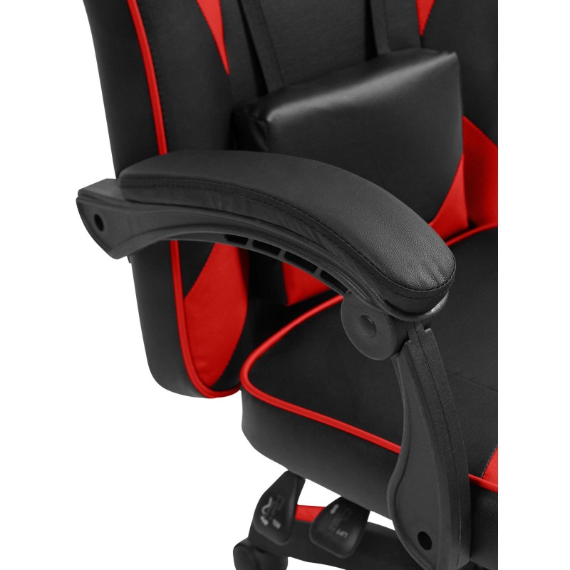 Silla de oficina Orkney, negra/roja, piel sintética