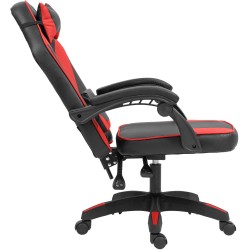 Silla de oficina Orkney, negra/roja, piel sintética