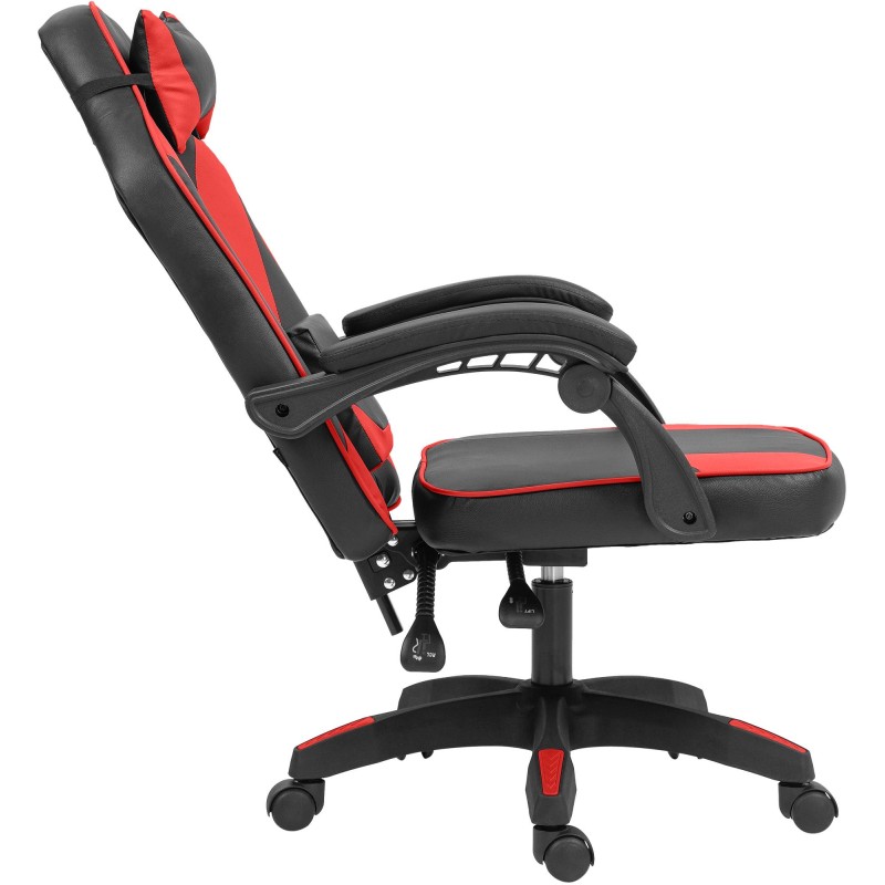 Silla de oficina Orkney, negra/roja, piel sintética