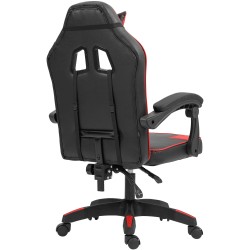 Silla de oficina Orkney, negra/roja, piel sintética