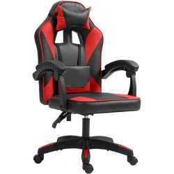 Silla de oficina Orkney, negra/roja, piel sintética