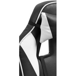 Silla de oficina Orkney, color negro y blanco, piel sintética