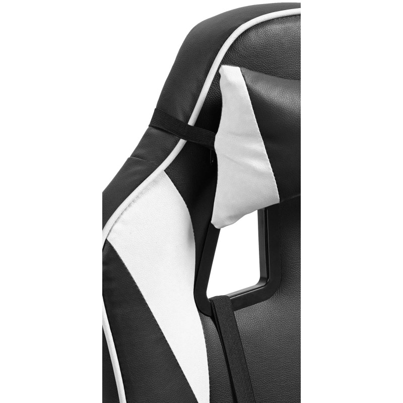 Silla de oficina Orkney, color negro y blanco, piel sintética