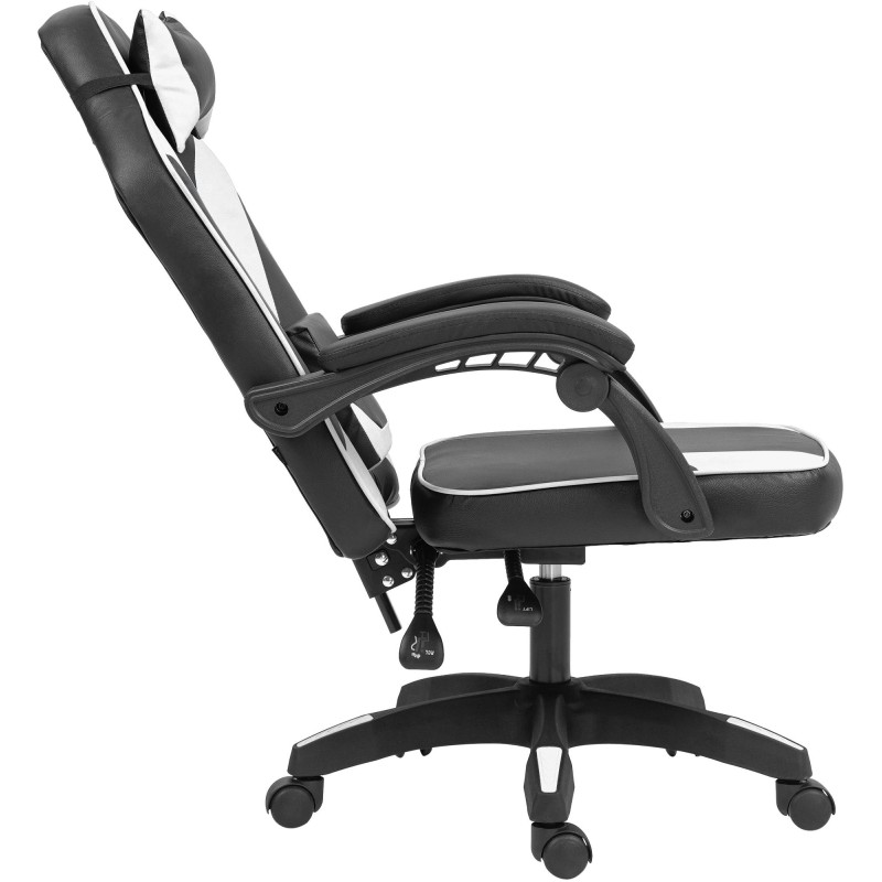 Silla de oficina Orkney, color negro y blanco, piel sintética