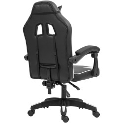 Silla de oficina Orkney, color negro y blanco, piel sintética