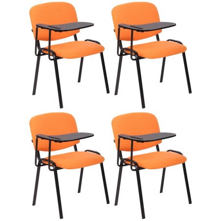 Conjunto de 4 sillas Ken con mesa plegable en tela naranja