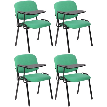 Conjunto de 4 sillas Ken con mesa plegable, tela verde