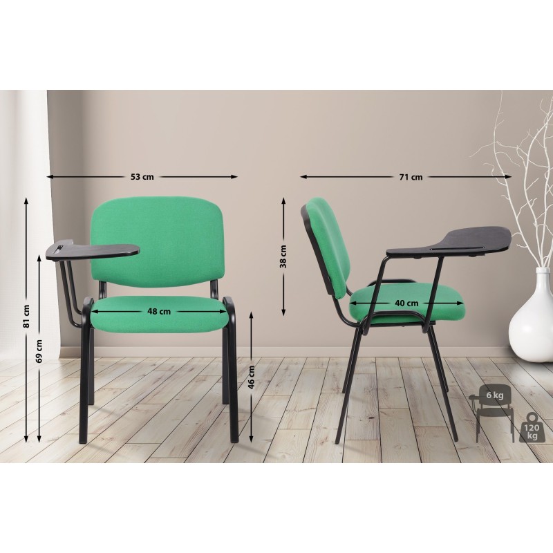 Conjunto de 4 sillas Ken con mesa plegable, tela verde