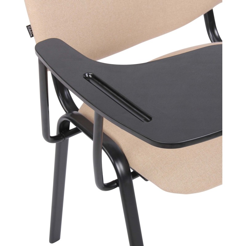 Conjunto de 4 sillas Ken con mesa plegable, tela color crema