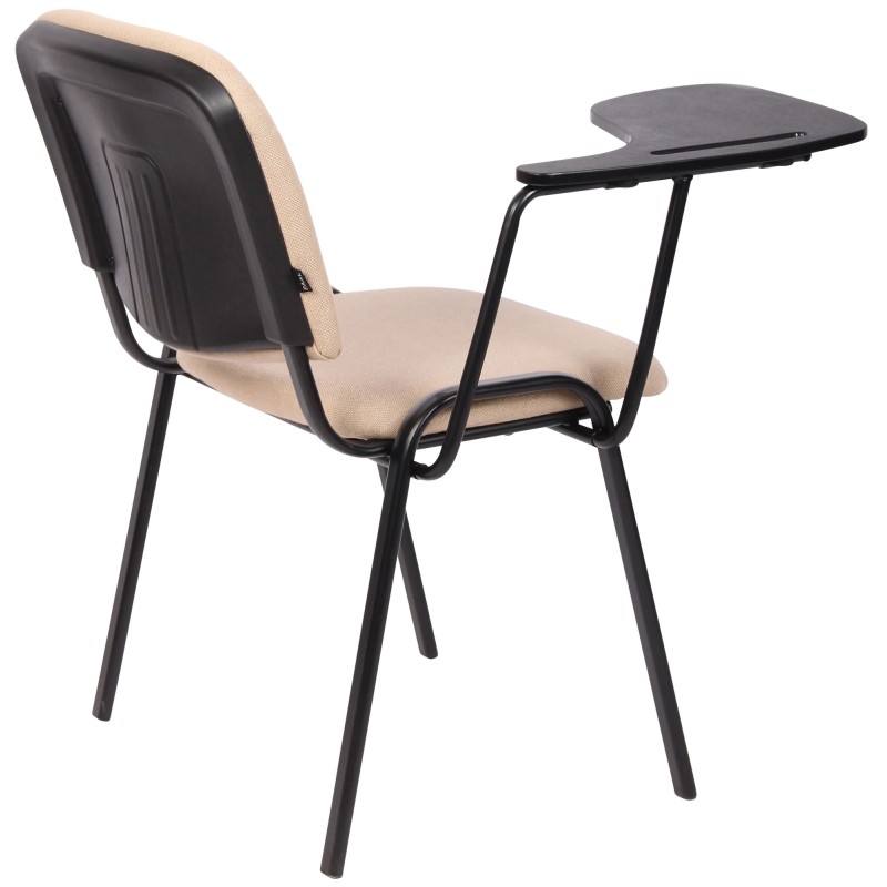 Conjunto de 4 sillas Ken con mesa plegable, tela color crema