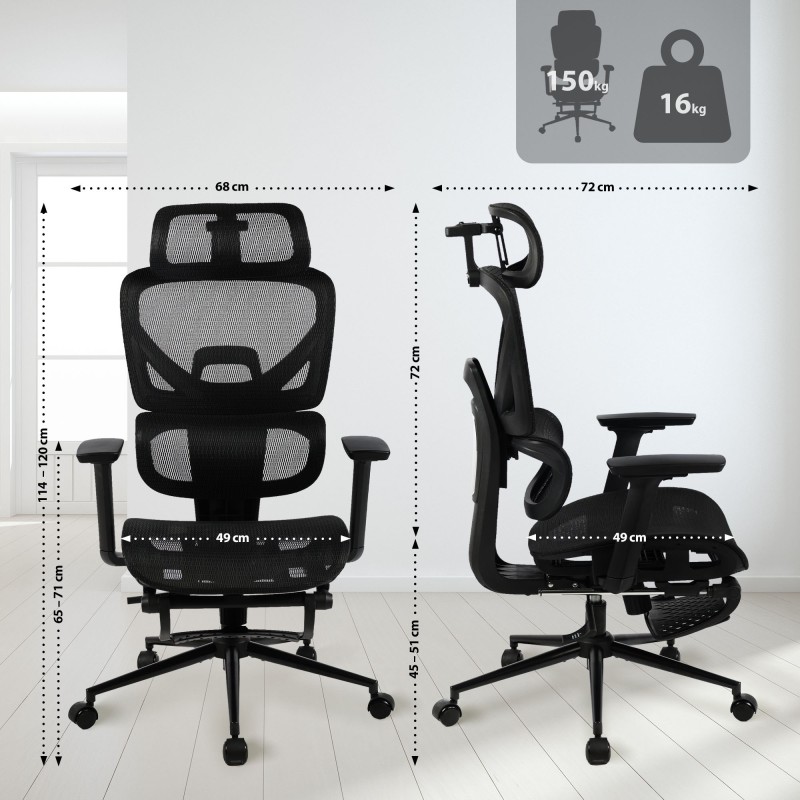 Silla de oficina negra Beresford