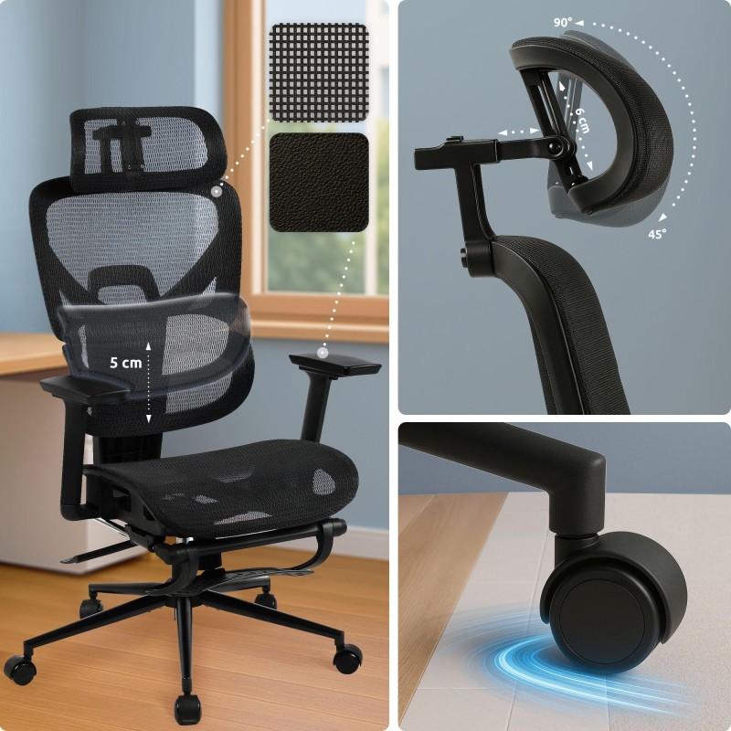 Silla de oficina negra Beresford