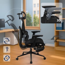 Silla de oficina negra Beresford