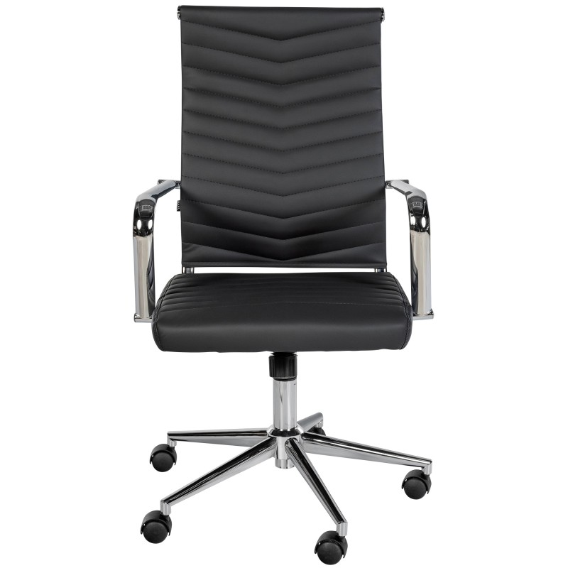 Silla de oficina Canby, polipiel negra